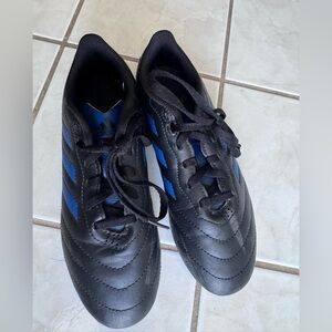 adidas Kids Black with Blue Athletic Soccer Cleats